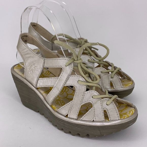 Fly London Womens Wedged Sandals Sz 37 - Picture 5 of 10